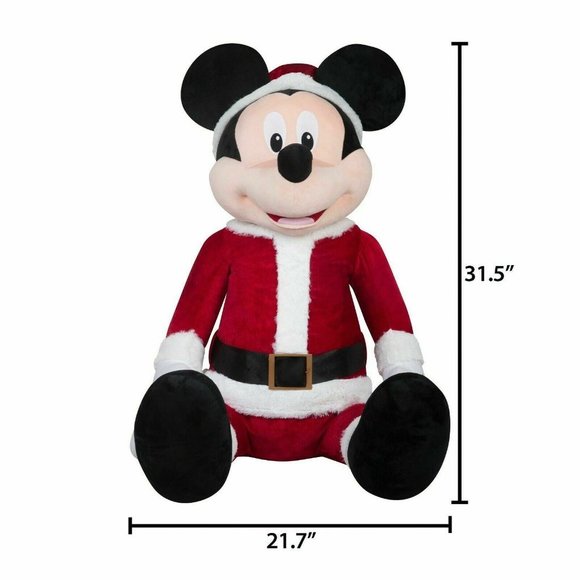 Life Size Animated Singing Mickey Mouse Santa Christmas Prop Plush Disney NEW - Picture 3 of 4